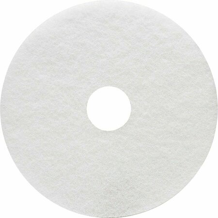 GENUINE JOE Polishing Floor Pad - 14in Diameter - White, 5PK GJO18399